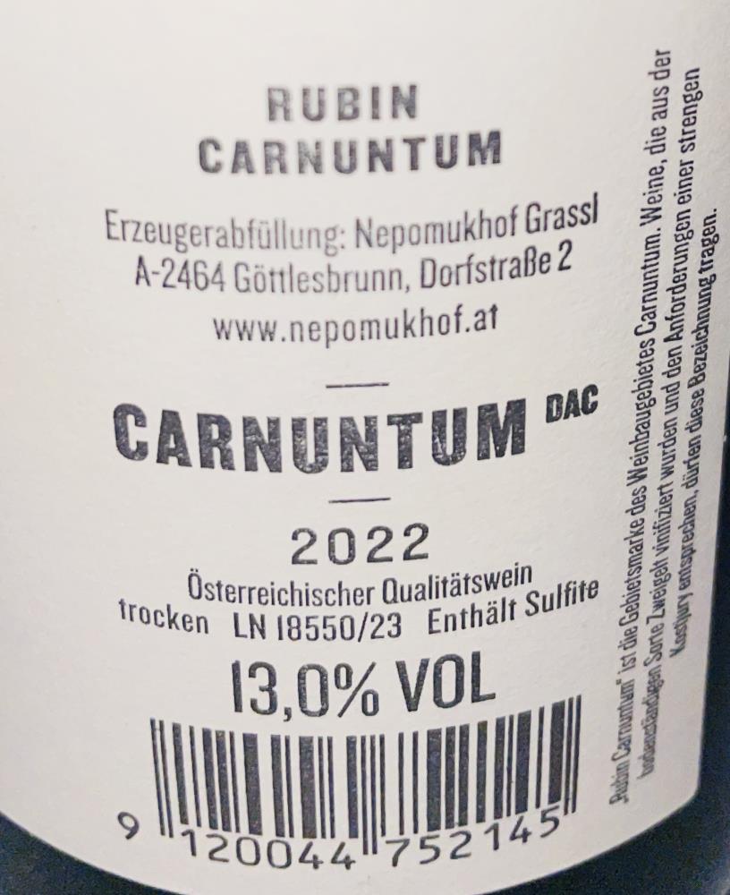 21 Rubin Carnuntum Nepomukhof Zweigelt Exclusiv