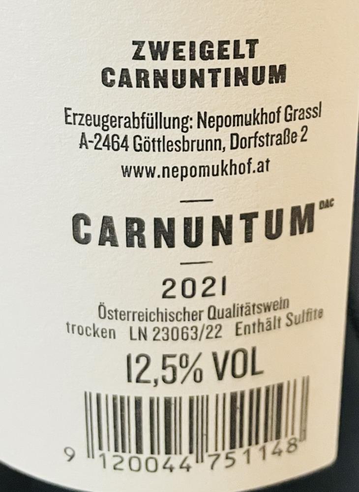 21 Zweigelt Carnuntinum Nepomukhof Carnuntum