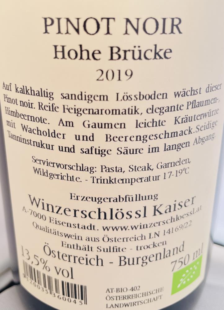 22 Pinot Noir 'Hohe Brücke' Weingut Kaiser