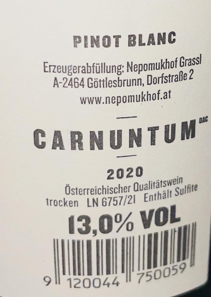 20 Pinot Blanc Nepomukhof Carnuntum