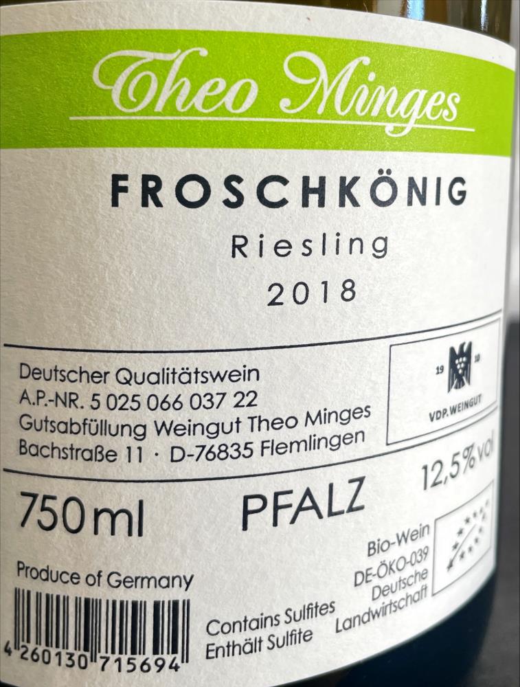 18 FROSCHKÖNIG Riesling Spätlese,  Weing.T.MINGES