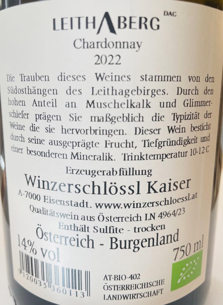 22 Leithaberg Chardonnay DAC Weingut Kaiser